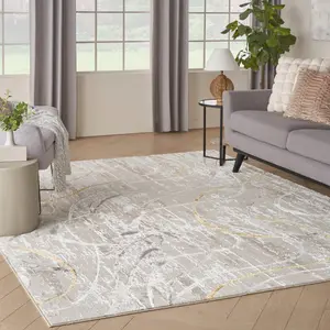 Ivory Multicolored Abstract Modern Easy to clean Living Room and Bedroom-69 X 229cmcm (Runner)