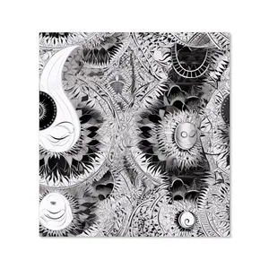 Abstract Moon and Sun Premium Glass Kitchen Splashback W700mm x H650mm