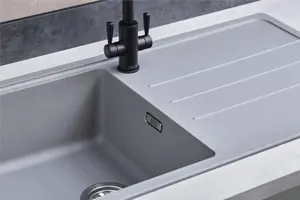 Franke Junos JSD611-97UG 1.0 Bowl Tectonite Reversible Inset Grey Kitchen Sink