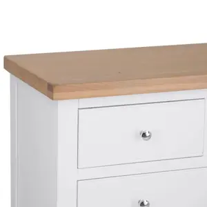 Home Source Easton White & Oak 5 Drawer Chest of Drawers