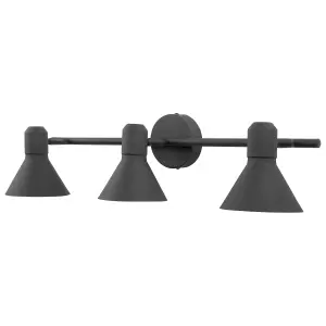 3 Light Spotlight Metal Bar Black MERSEY