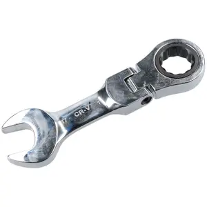 17mm Stubby Metric Flexible Flexi Head Ratchet Combination Spanner 72 Teeth