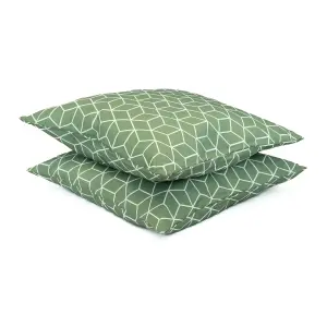 Gardenwize Pair of Outdoor Garden Sofa Chair Furniture Scatter Cushions- Green Cube