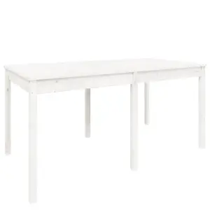 Berkfield Garden Table White 159.5x82.5x76 cm Solid Wood Pine