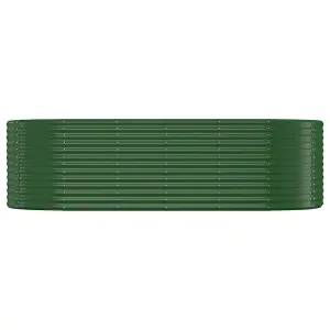 Berkfield Garden Planter Powder-coated Steel 249x100x68 cm Green