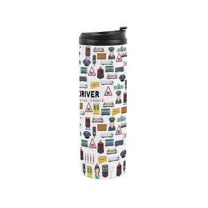 Train Driver Travel Mug - Novelty Train Operator Gift - Stainless Steel Vacuum-Sealed Double-Walled Hot/Cold Drinks Travel Flask