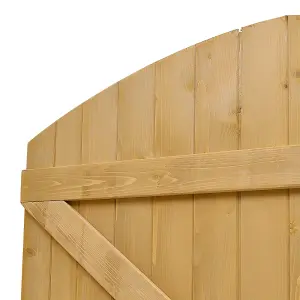 Semi Braced Arch Top Strong Wooden Garden Gate with Latch H 210 cm x W 105 cm