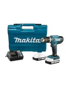 Makita HP488DAEX1 18v Lithium Combi Hammer Drill 2x 2Ah - 74 Screwdriver Bit Set