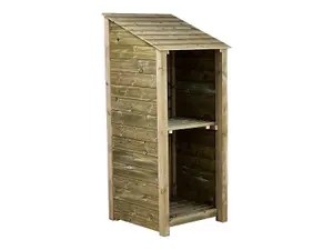 Wooden Premium Tongue & Groove Log Store (W-79cm, H-180cm, D-88cm) With Kindling Shelf