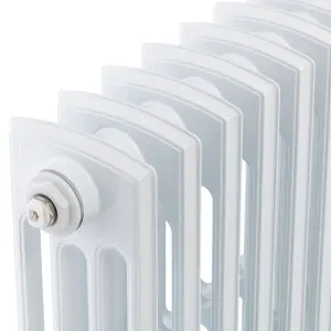 Arroll Edwardian Cast aluminium White 19 Column Radiator, (W)1142mm x (H)450mm