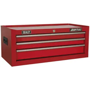 Red 3 Drawer Tool Chest Lockable Storage Unit - 670 x 315 x 255mm