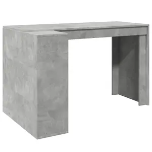 Berkfield Office Desk Concrete Grey 123.5x73.5x75 cm Engineered Wood