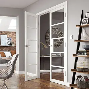 Urban Industrial Metro White Clear Glass Internal Door