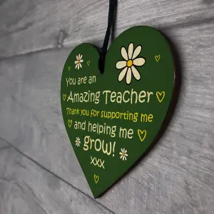 Red Ocean Teacher Appreciation Gifts - Teacher Gifts - An Amazing Teacher - Wooden Heart Sign - Nursery Preschool High School