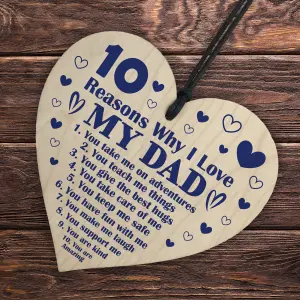 Red Ocean Dad Gifts From Daughter Son 10 Reasons Why I Love MY DAD Sign Fathers Day Gift Dad Birthday Gift