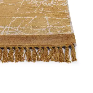 Viscose Area Rug 140 x 200 cm Orange HANLI