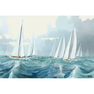 Sailing Ships I by Rick Novak - Wrapped Canvas Painting 81cm H x 122cm W x 3.8cm D