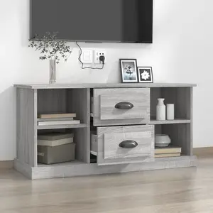 Berkfield TV Cabinet Grey Sonoma 99.5x35.5x48 cm Engineered Wood