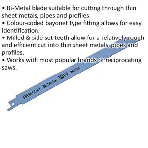 5-Pack 230mm Bi-Metal Reciprocating Saw Blades with 24 TPI and Milled Teeth