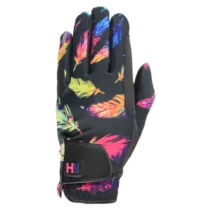 Hy5 Unisex Lightweight Printed Riding Gloves Black/Hot Pink/Purple (XL)