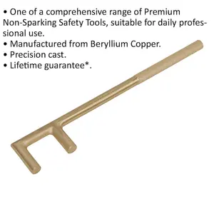 45 x 350mm Non-Sparking Valve Handle - Precision Cast - Beryllium Copper