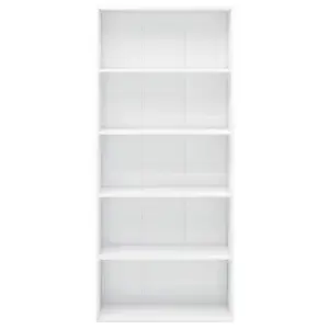 Rian Bookcase High-gloss White / 189cm H x 80cm W x 30cm D