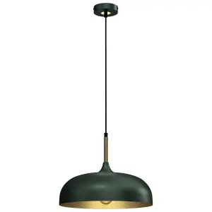 Milagro Pendant Lamp Lincoln Green/Gold 1XE27 35cm