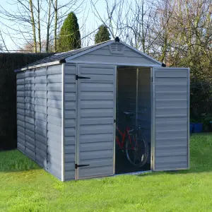 Palram - Canopia Skylight 10x6 ft Apex Dark grey Plastic 2 door Shed with floor