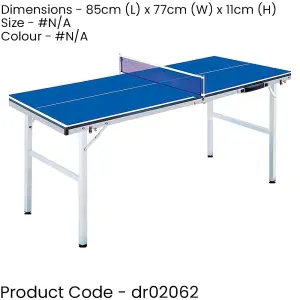 Folding Mini Table Tennis Table - 150x67cm - Indoor Home Garage Ping Pong Table