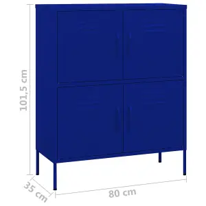 Berkfield Storage Cabinet Navy Blue 80x35x101.5 cm Steel