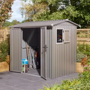 Rowlinson Brentvale 8x6 Premium Apex Metal Shed with Assembly