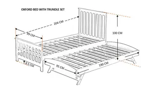 3ft Oxford Bed (White) with Trundle Set