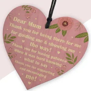 Red Ocean THANK YOU Gift Ideas For Mum Mummy Birthday Mothers Day Gift Shabby Chic Wood Heart Mum