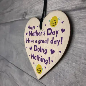 Red Ocean Rude Mothers Day Wood Heart Gift For Mum Funny Mother's Day Gift From Daughter Son