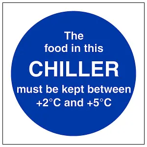 The Food In This Chiller Catering Sign - Adhesive Vinyl - 200x200mm (x3)