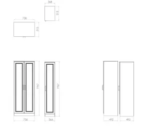 Ready assembled Contemporary Dark oak effect Tall Triple Wardrobe (H)1970mm (W)1110mm (D)530mm