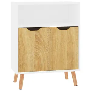 Sideboard 60x30x72 cm Engineered Wood White/Sonoma Oak