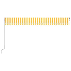 Berkfield Manual Retractable Awning with LED 500x300 cm Yellow and White