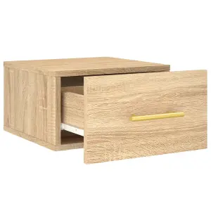 Berkfield Wall-mounted Bedside Cabinet Sonoma Oak 35x35x20 cm