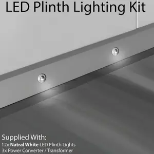 Eyelid LED Plinth Light Kit 12x Round Spotlight Kitchen Bathroom Floor Panel