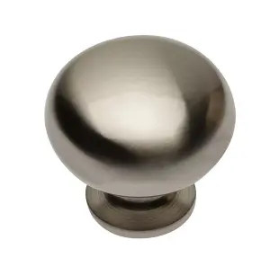 Kitchen Cupboard Cabinet Door Drawer Round Knob Handle Bergamo by GTV Brushed Steel