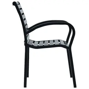 Berkfield Garden Chairs 2 pcs Black Steel and WPC