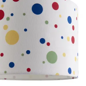 Printed Multicolour Polka dot Light shade (D)25cm