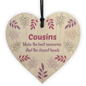 Red Ocean COUSIN PLAQUE Gift For Cousin Birthday Christmas Wood Heart Best Friend Gift For Him Her Family Plaque Keepsake