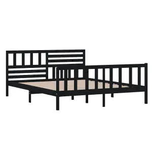 Berkfield Bed Frame Black Solid Wood 120x200 cm