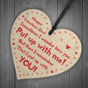 Valentines Gifts For Him Her Wood Heart Funny Joke Gift For Boyfriend Husband Wife