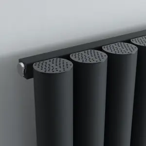 Agadon Dublin Aluminium Designer Radiator 1800 x 345 mm Textured Anthracite - 3205 BTU - 10 Years Guarantee