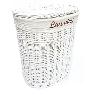 Laundry Hamper White / Large (55cm H x 50cm W x 37cm D)