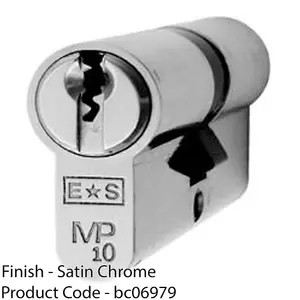 70mm EURO Double Cylinder Lock - 10 Pin Satin Chrome Keyed Alike Door Barrel