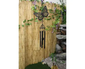 Primus Silhouette Butterfly Wind Chime - Black